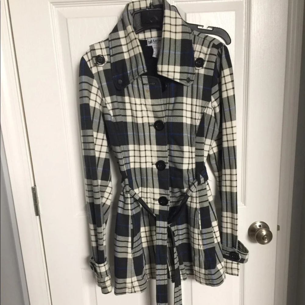 Juniors size L plaid jacket